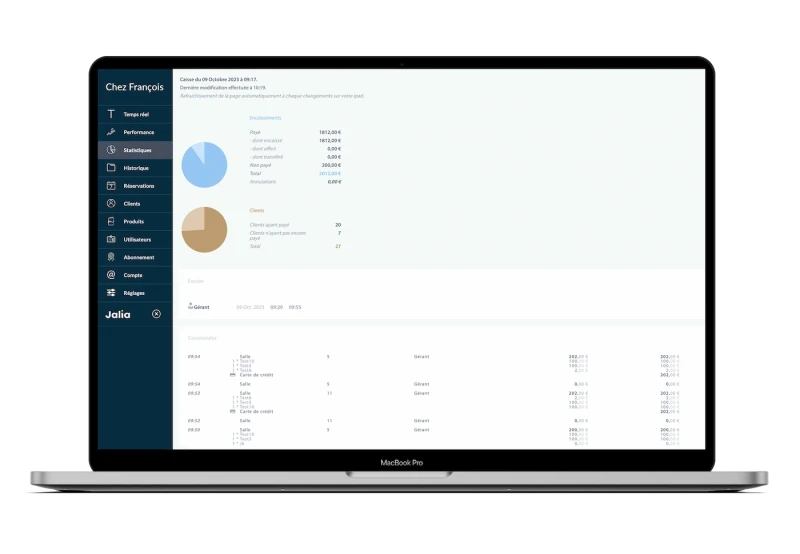 stats en live back office